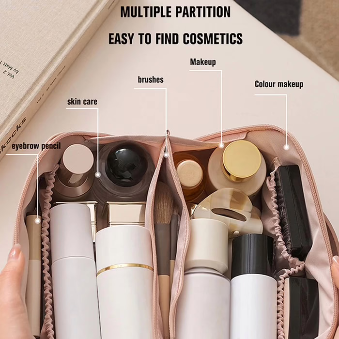 Elegant PU Leather Cosmetic Storage Bag